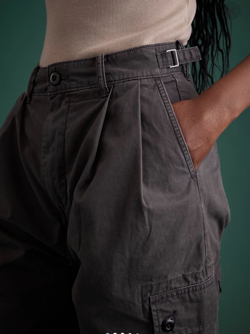 American Eagle Outfitters Wide-Leg Cargo Pants in Dark Brown - Picture 3 of 6